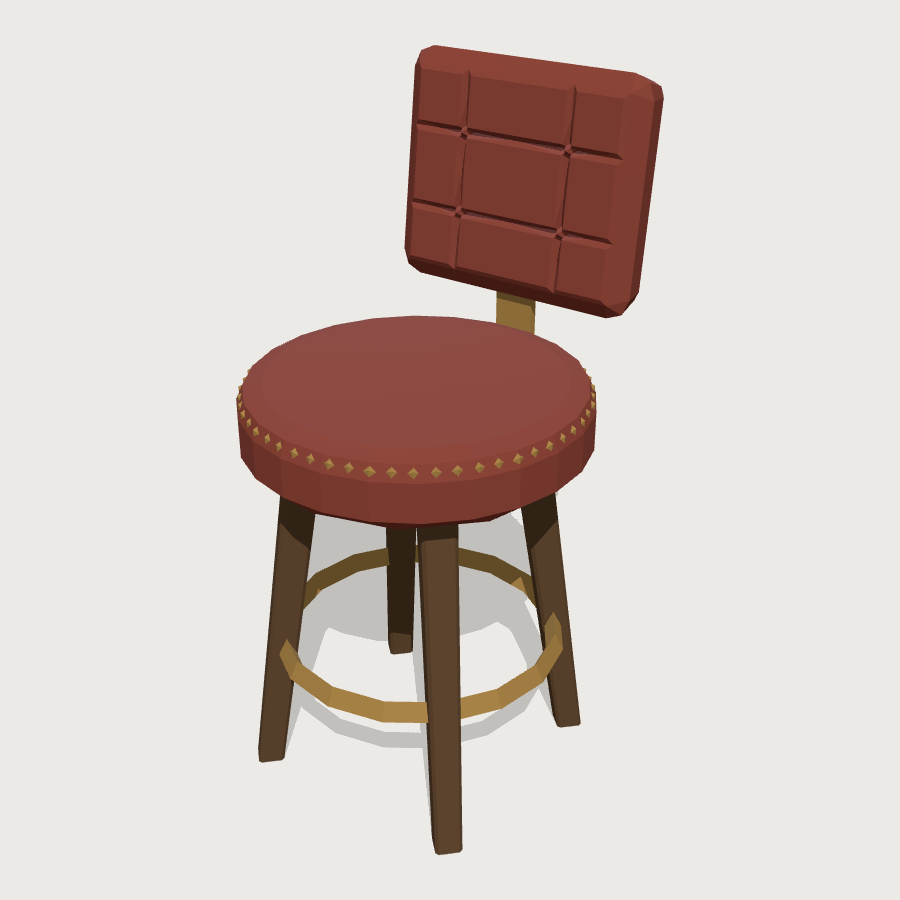 Table Game Chair low-poly 3D model