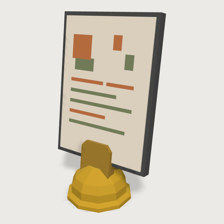Table Menu Holder low-poly 3D model