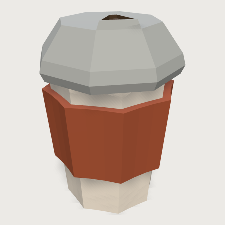 Takeaway Coffee Cup low-poly 3D model