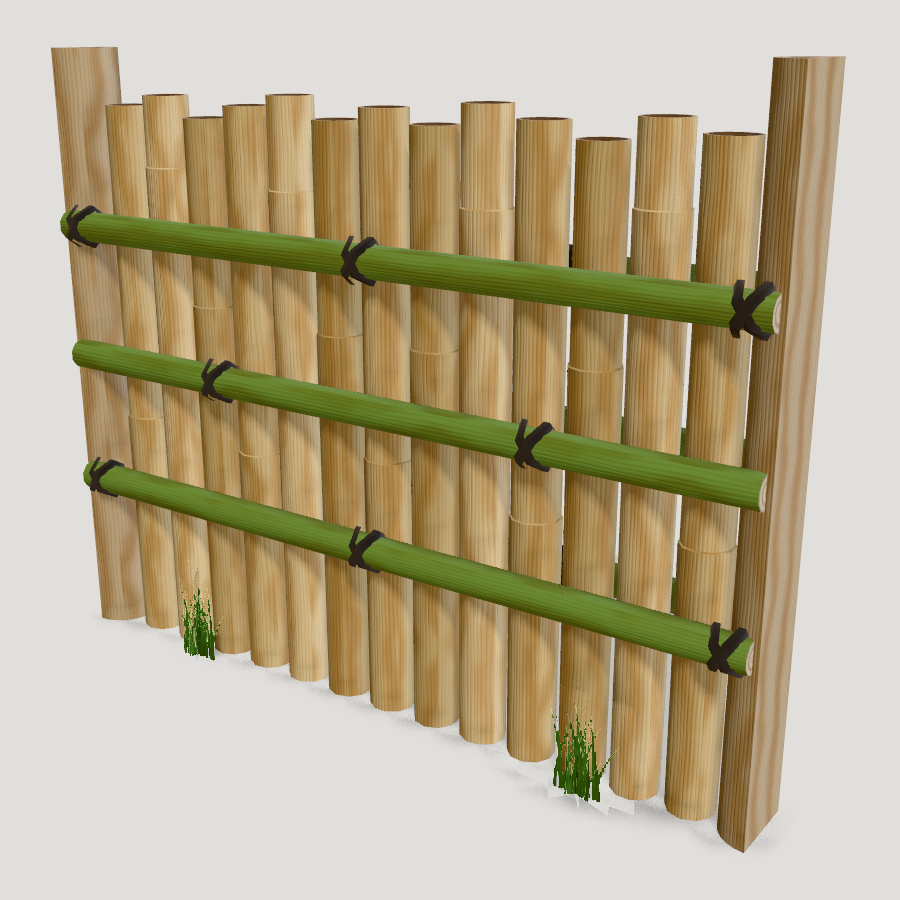Takegaki Bamboo Fence HD 3D model