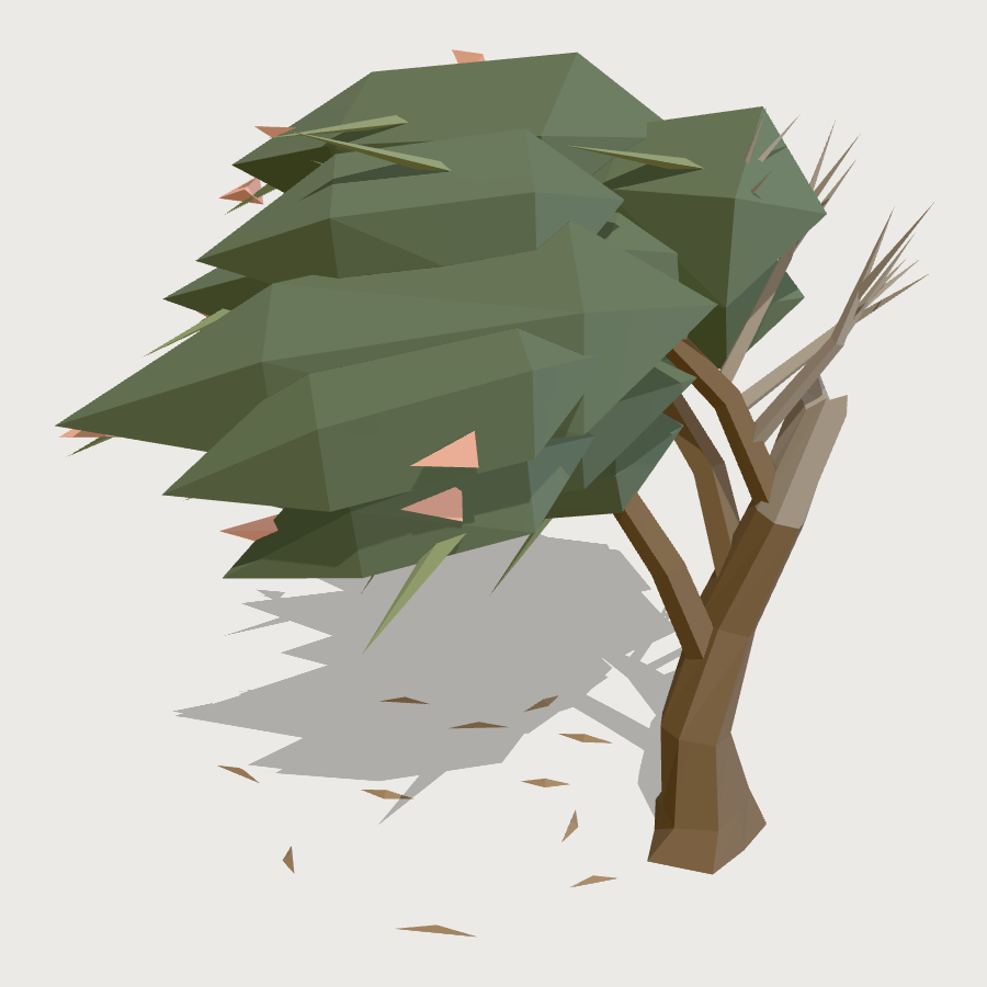 Tamarisk Bush low-poly 3D model