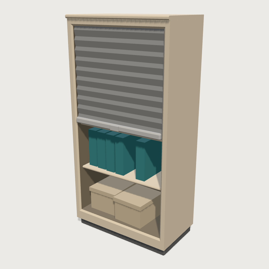 Tambour Storage Cupboard low-poly 3D model