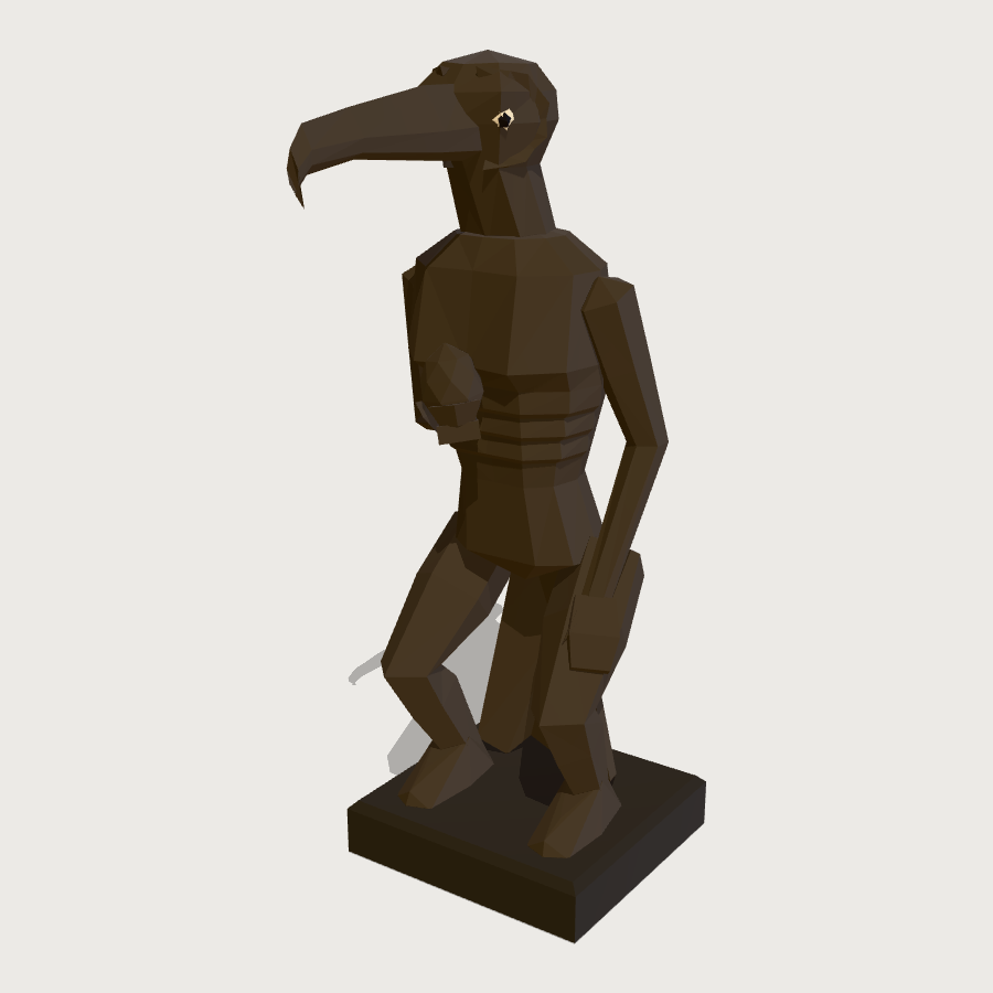 Tangata Manu Figure low-poly 3D model