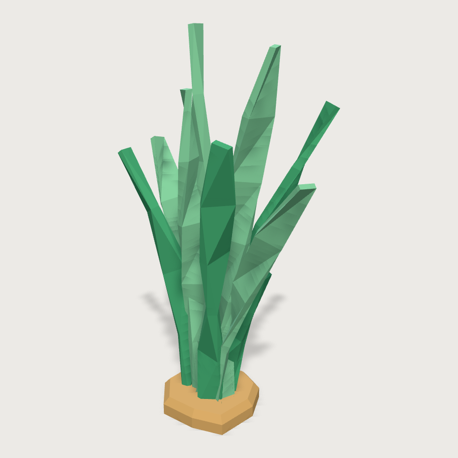 Tank Seagrass Tuft low-poly 3D model