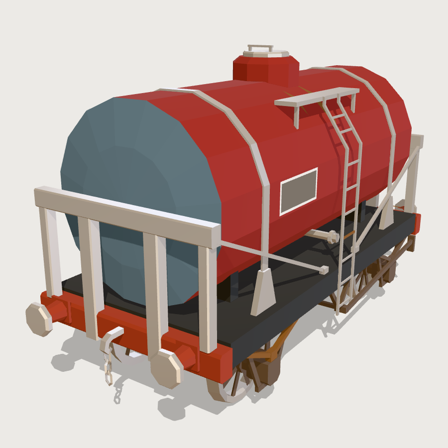 Tank Wagon low-poly 3D model