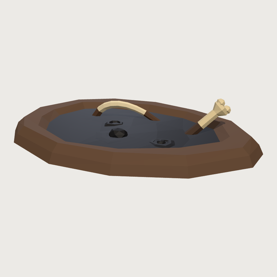 Tar Pit low-poly 3D model