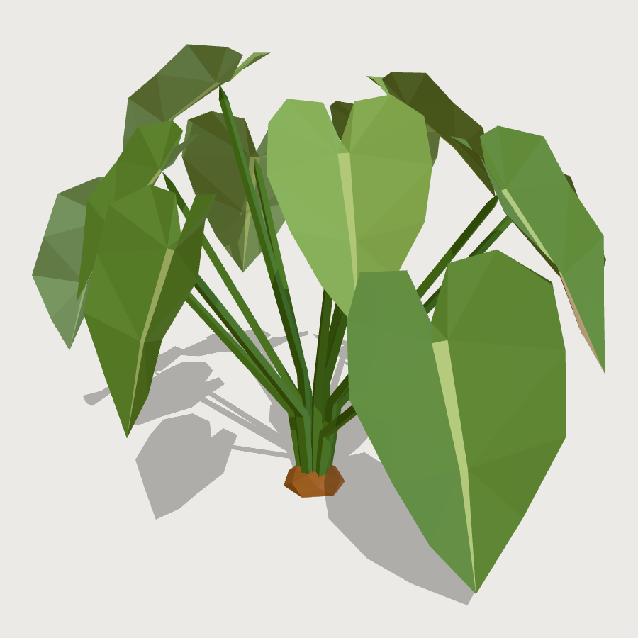 Taro Plant low-poly 3D model