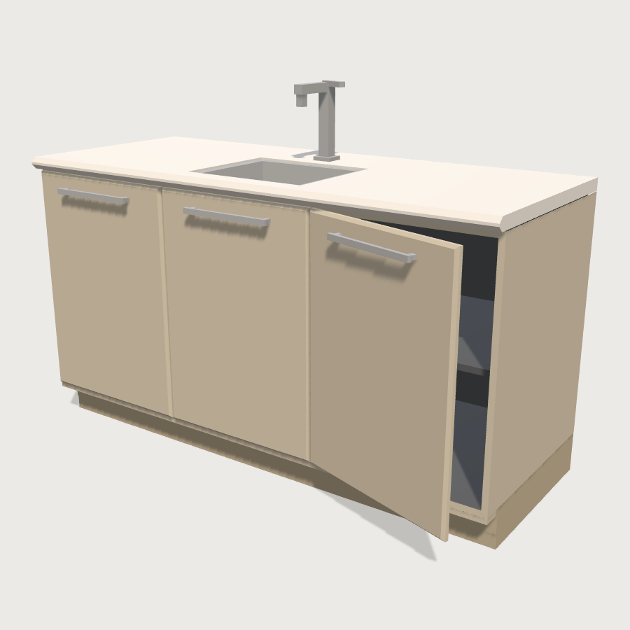 Tea Point Counter Module low-poly 3D model