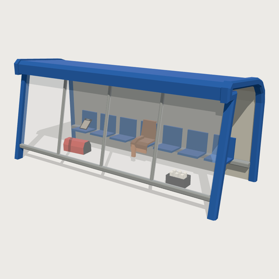Team Dugout low-poly 3D model