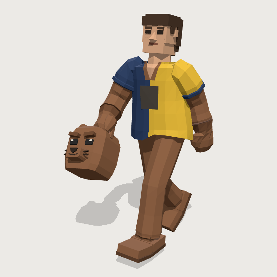 Team Mascot low-poly 3D model
