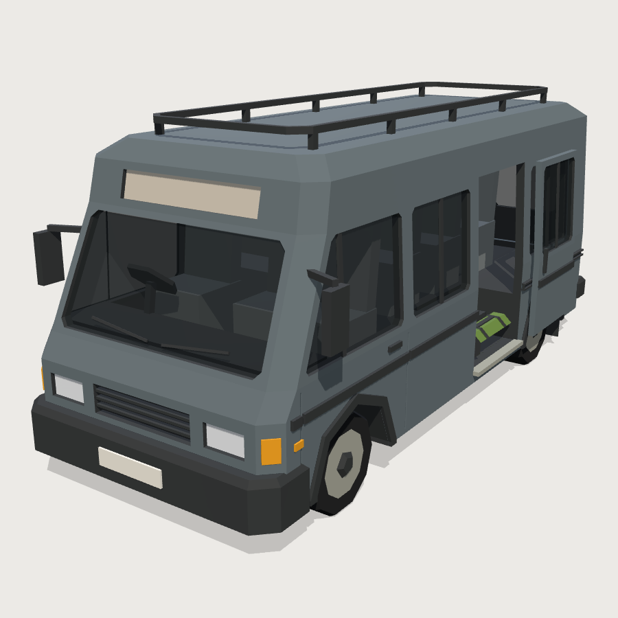 Team Minibus low-poly 3D model