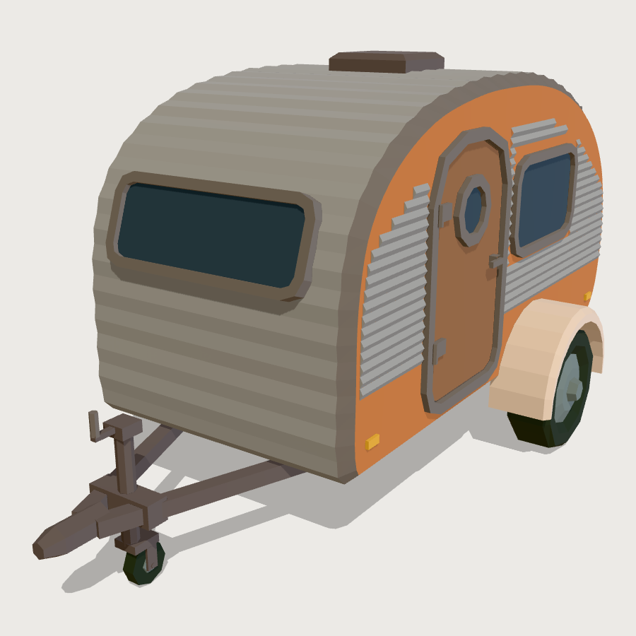 Teardrop Trailer low-poly 3D model