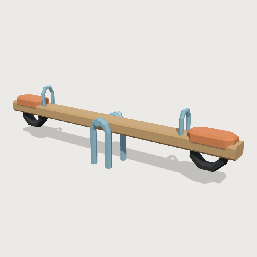 Teeter Totter low-poly 3D model