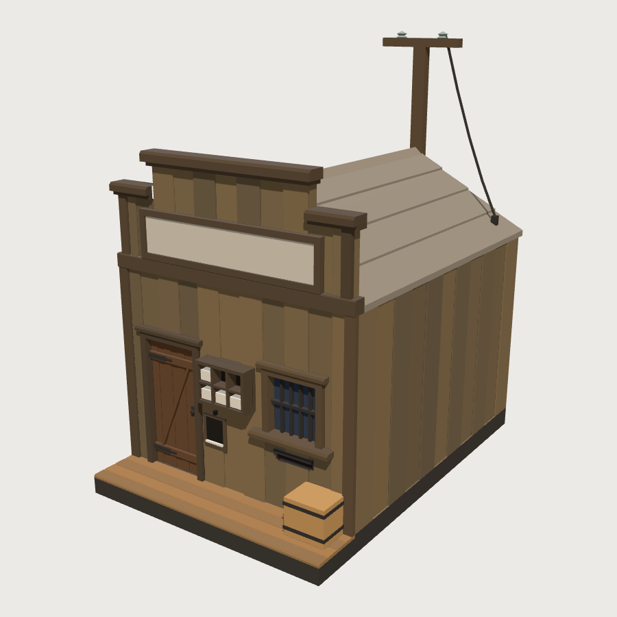 Telegraph and Post Office low-poly 3D model