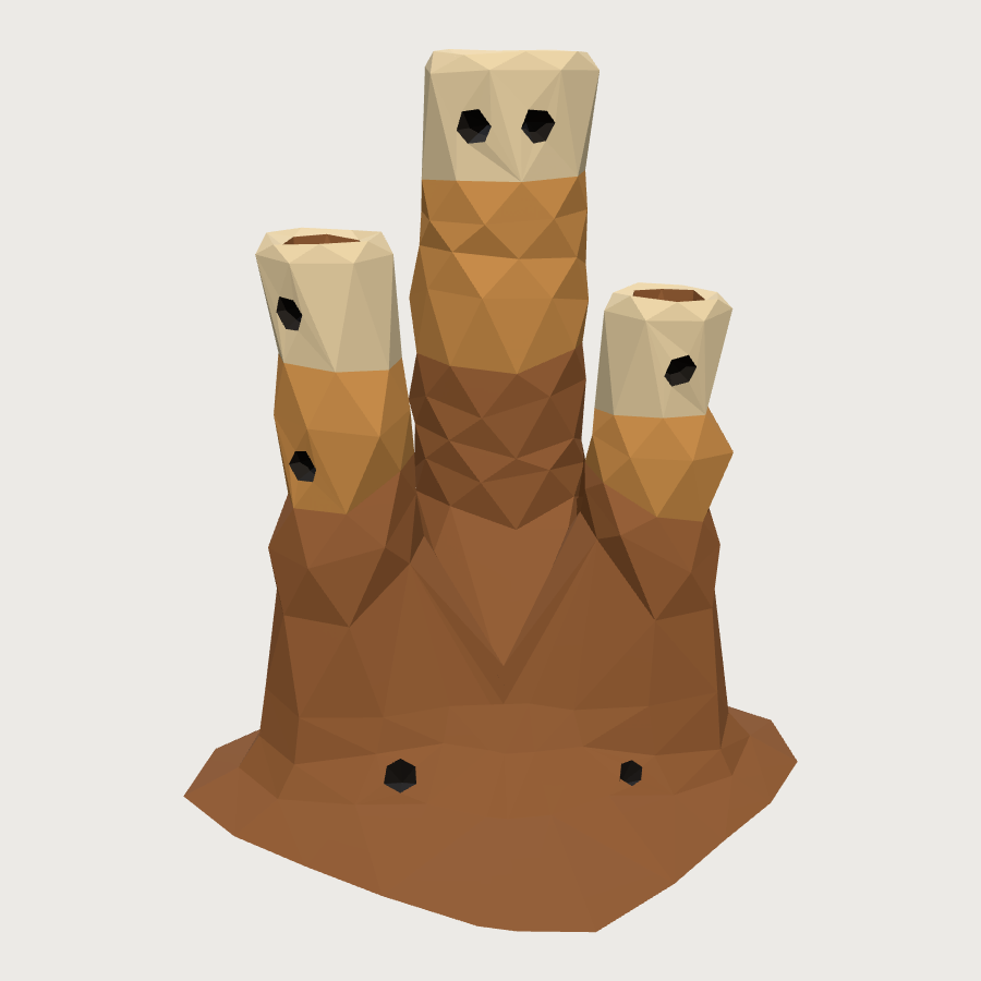 Termite Mound low-poly 3D model
