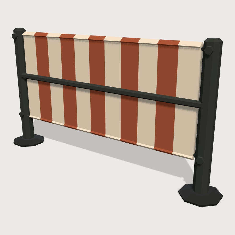 Terrace Barrier Set low-poly 3D model
