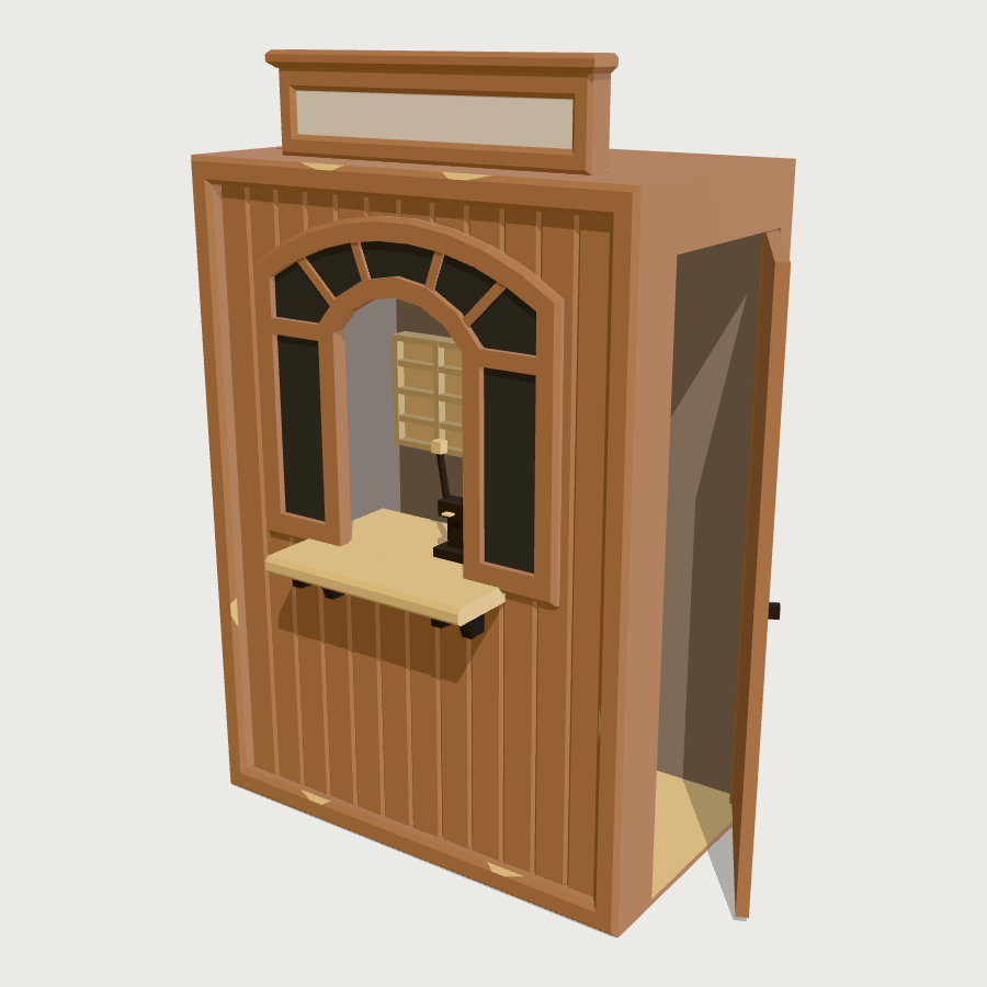 Ticket Office Window low-poly 3D model