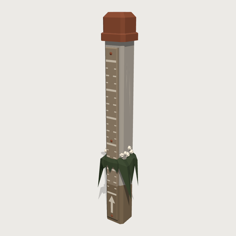 Tide Post low-poly 3D model
