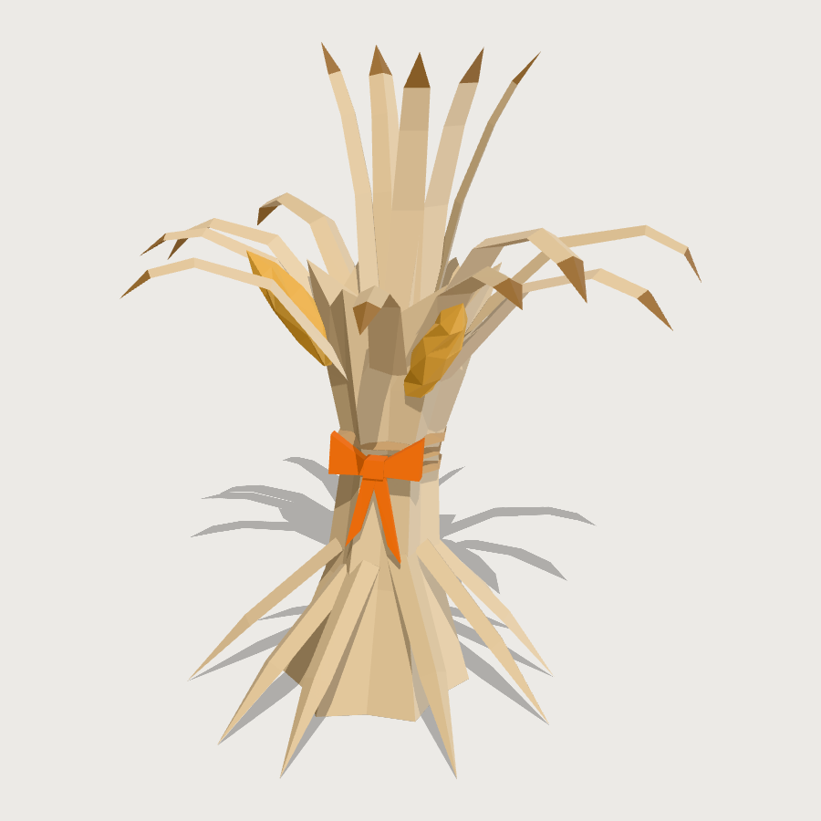 Tied Corn Stalk Bundle low-poly 3D model