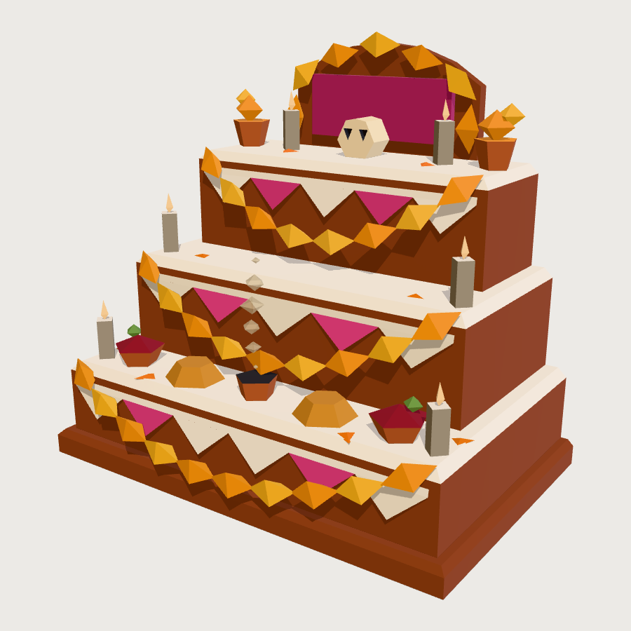 Tiered Ofrenda Altar low-poly 3D model