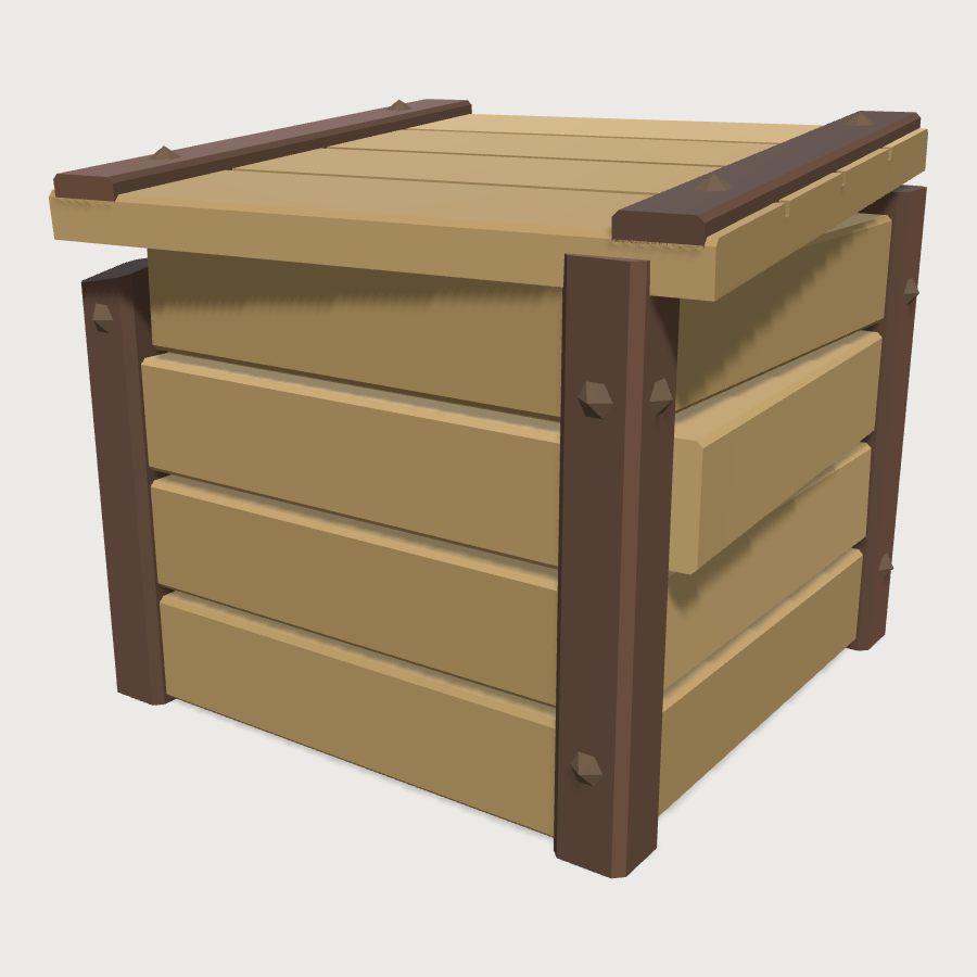 Timber Crate low-poly 3D model