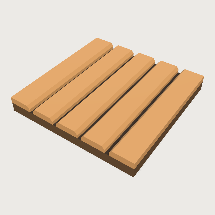 Timber Deck Tile low-poly 3D model