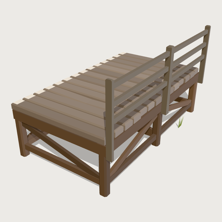 Timber Halt Platform low-poly 3D model