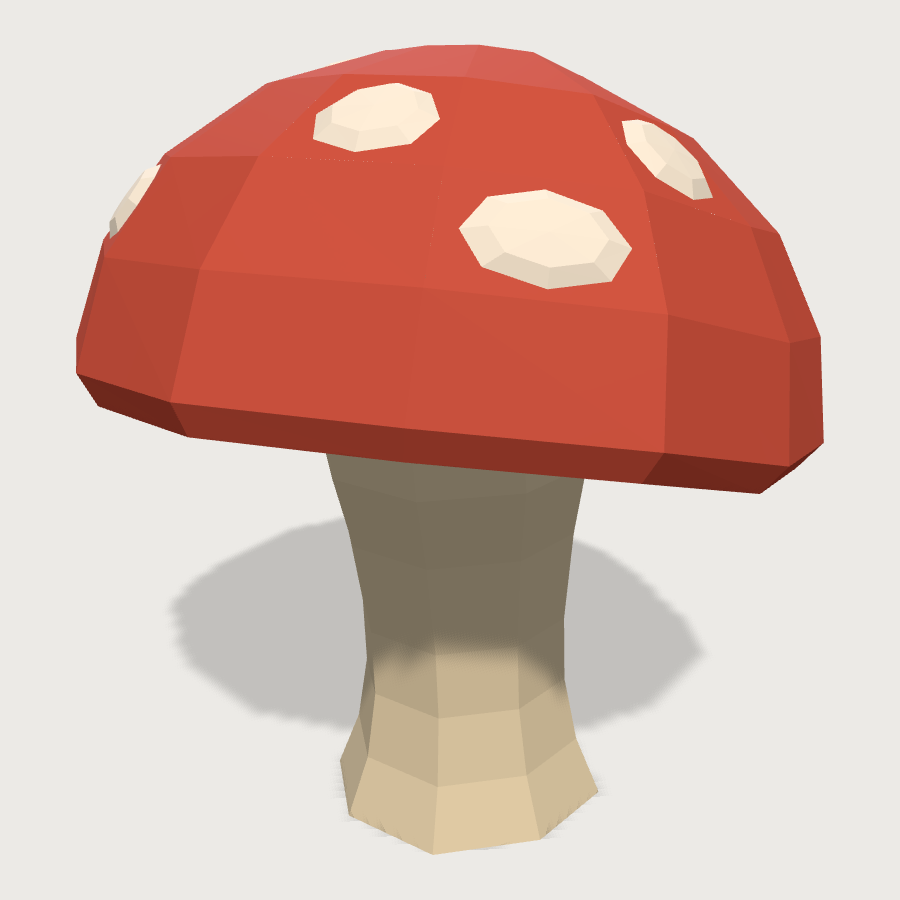 Toadstool low-poly 3D model