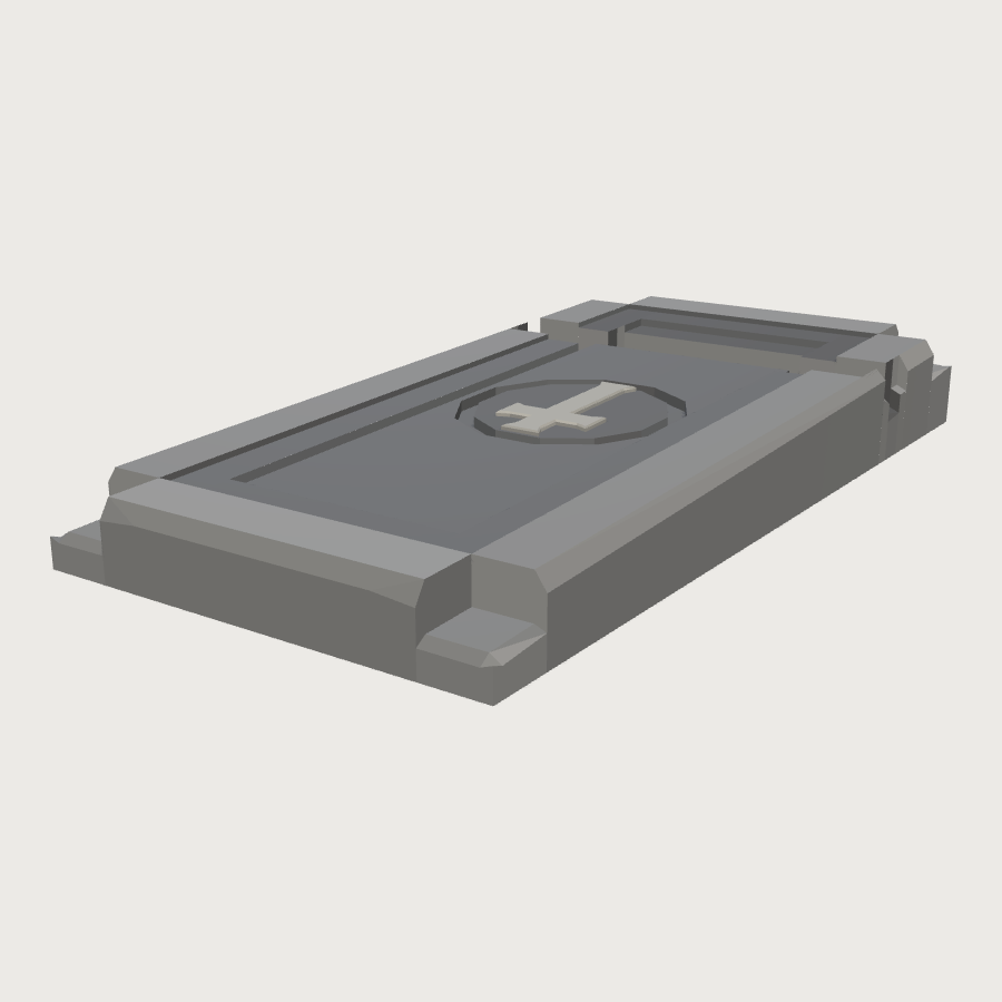 Tomb Slab low-poly 3D model