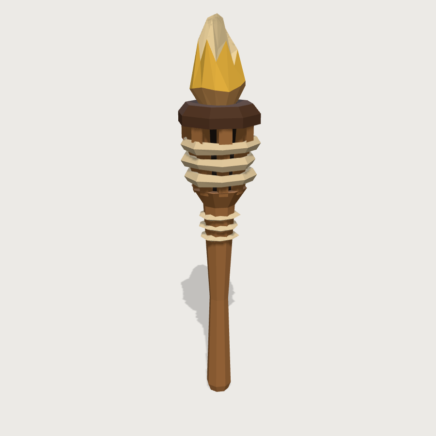 Torch Stake low-poly 3D model