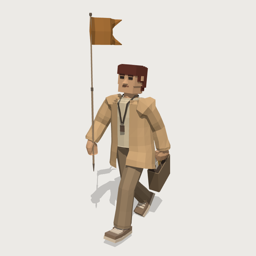 Tour Guide low-poly 3D model