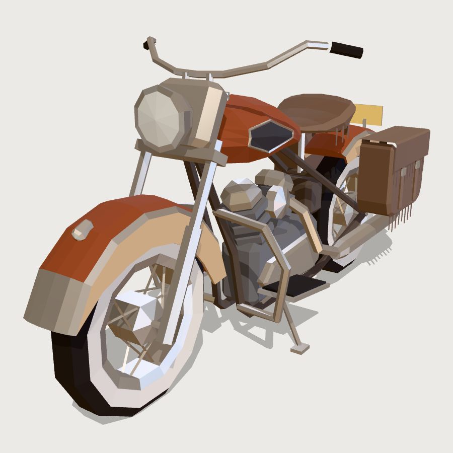Touring Motorcycle low-poly 3D model