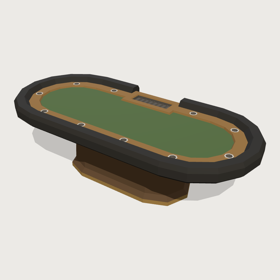 Tournament Poker Table low-poly 3D model