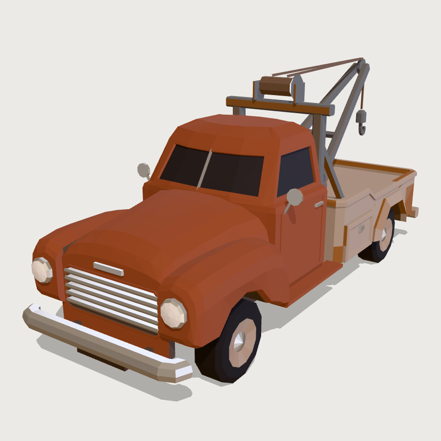 Tow Truck low-poly 3D model