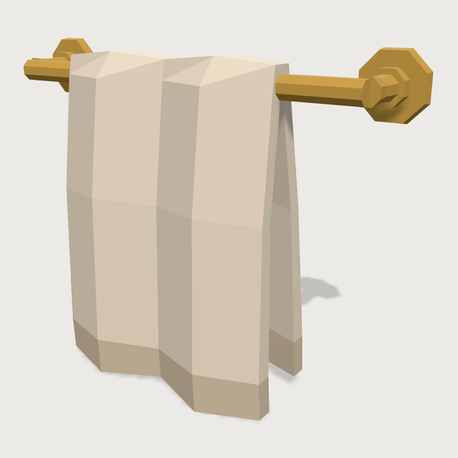Towel Rail low-poly 3D model