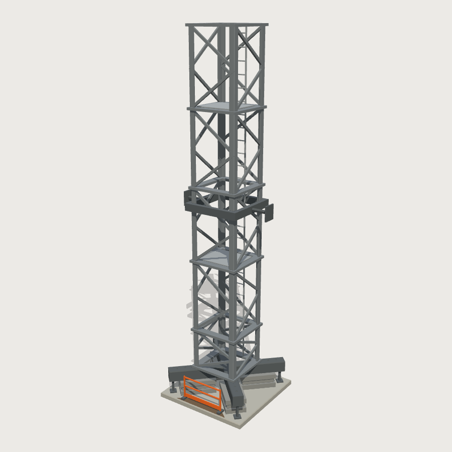 Tower Crane Mast low-poly 3D model