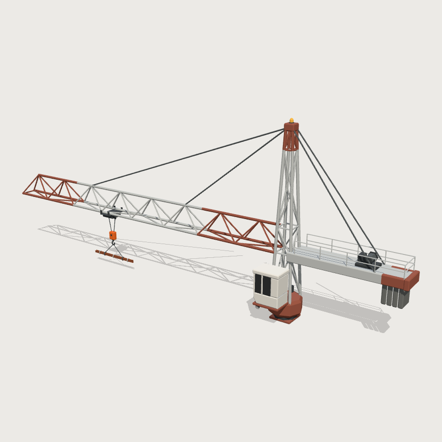 Tower Crane Top low-poly 3D model