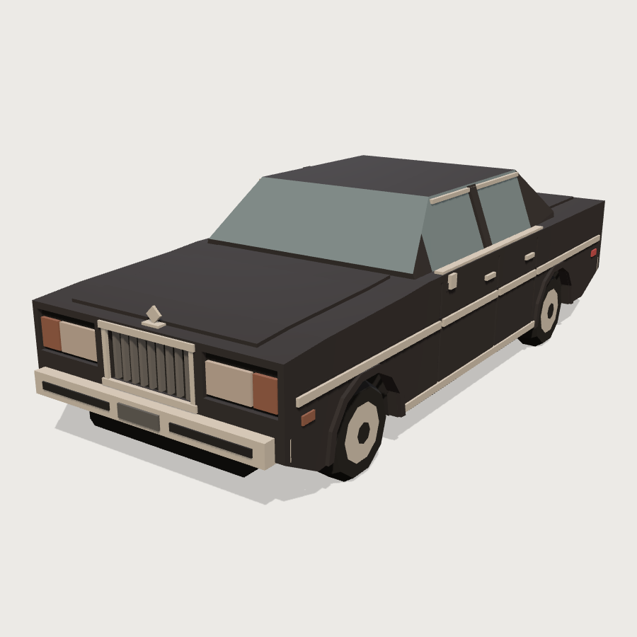 Town Car low-poly 3D model