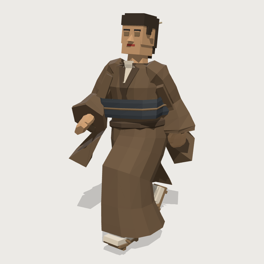 Townswoman low-poly 3D model