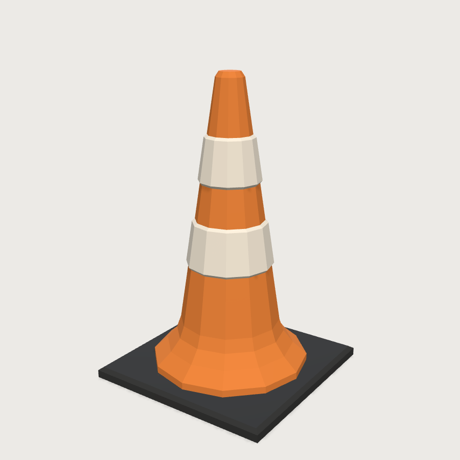 Traffic Cone low-poly 3D model