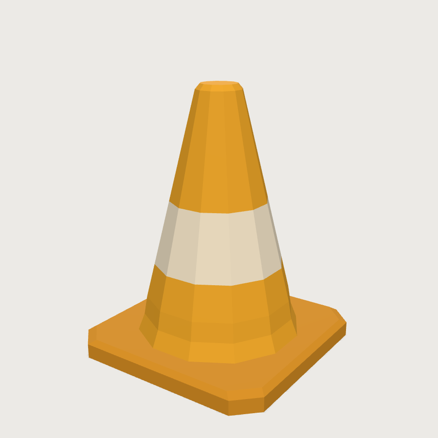 Traffic Cone low-poly 3D model