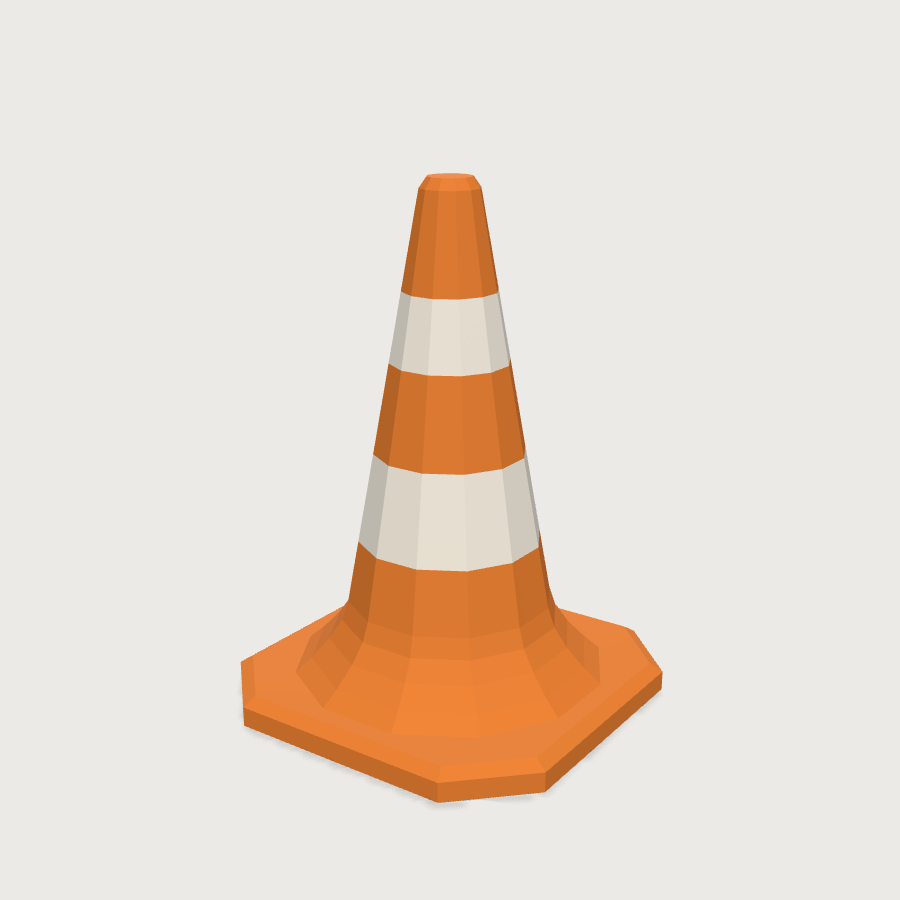 Traffic-cone low-poly 3D model
