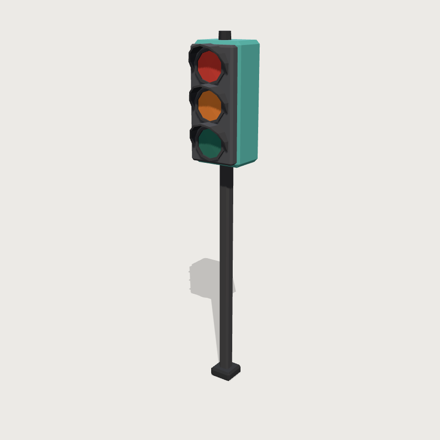 Traffic-light low-poly 3D model