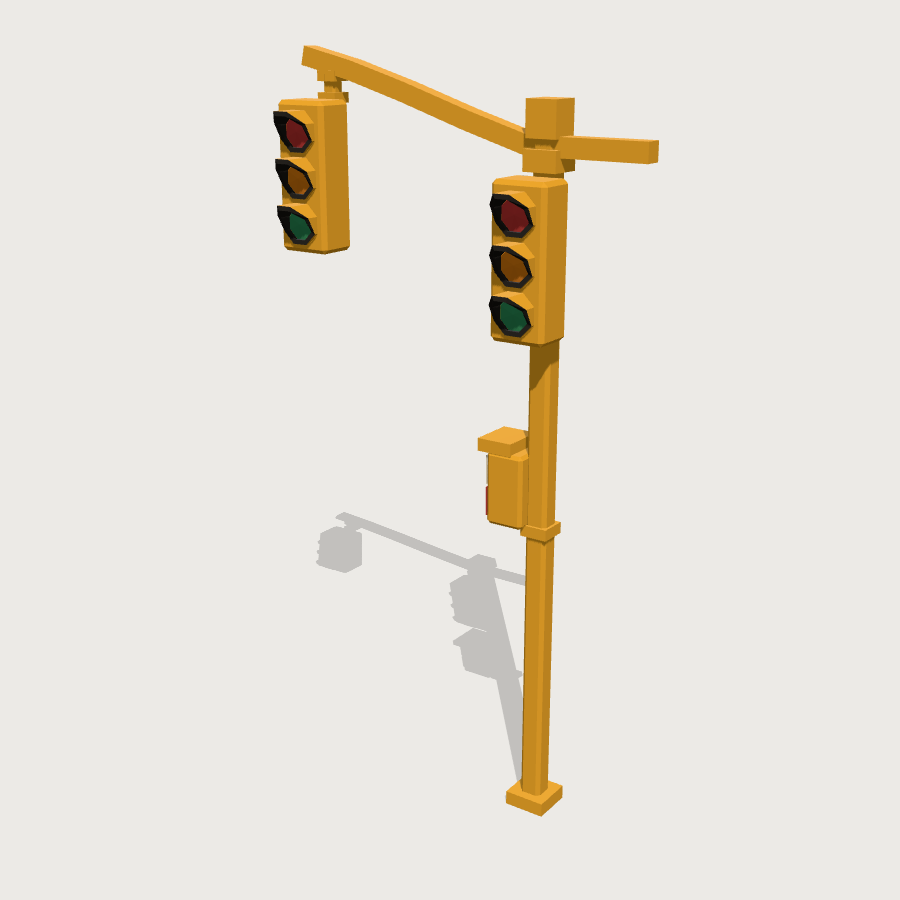 Traffic Light low-poly 3D model