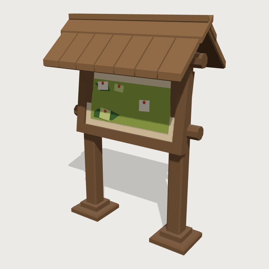 Trail Map Kiosk low-poly 3D model