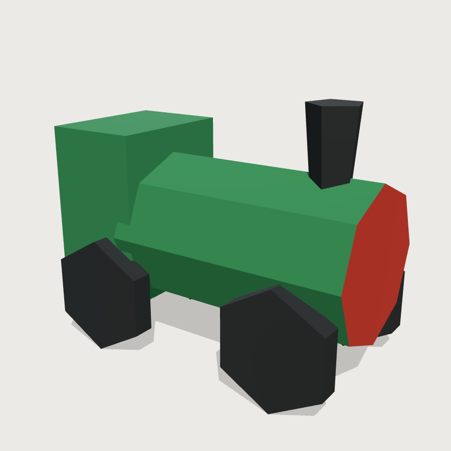 Train Engine low-poly 3D model