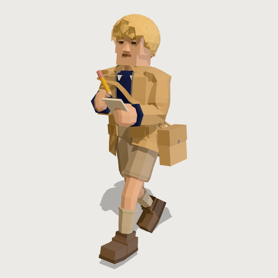 Trainspotter low-poly 3D model
