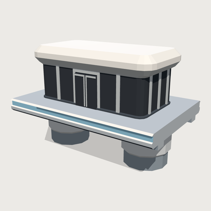Transit Station Module low-poly 3D model