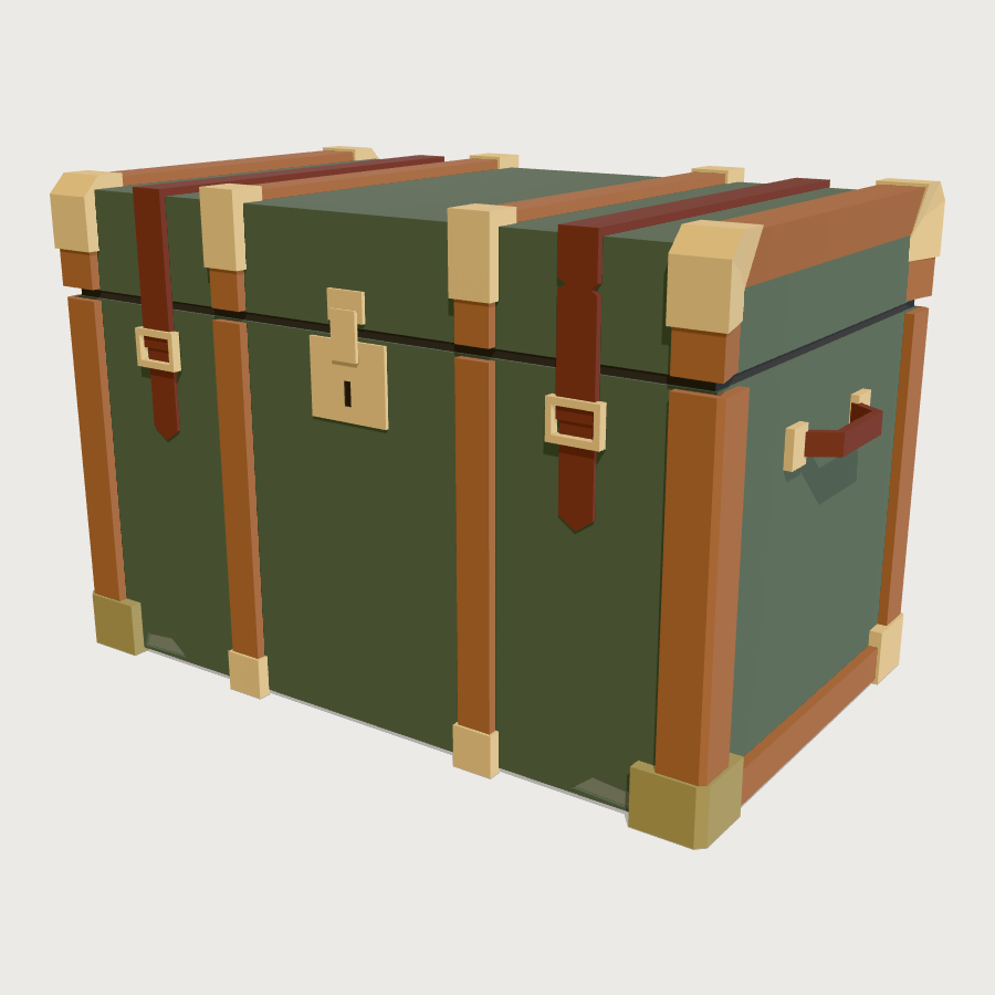 Travelling Trunk low-poly 3D model