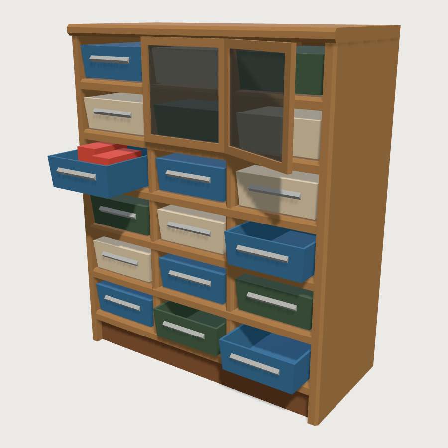 Tray Cubby Unit low-poly 3D model